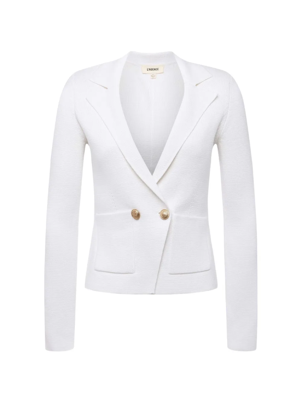 L'Agence double-breasted knit blazer - Bianco