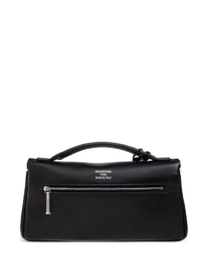 Prada triangle-logo Patent Leather Shoulder Bag | Black | FARFETCH