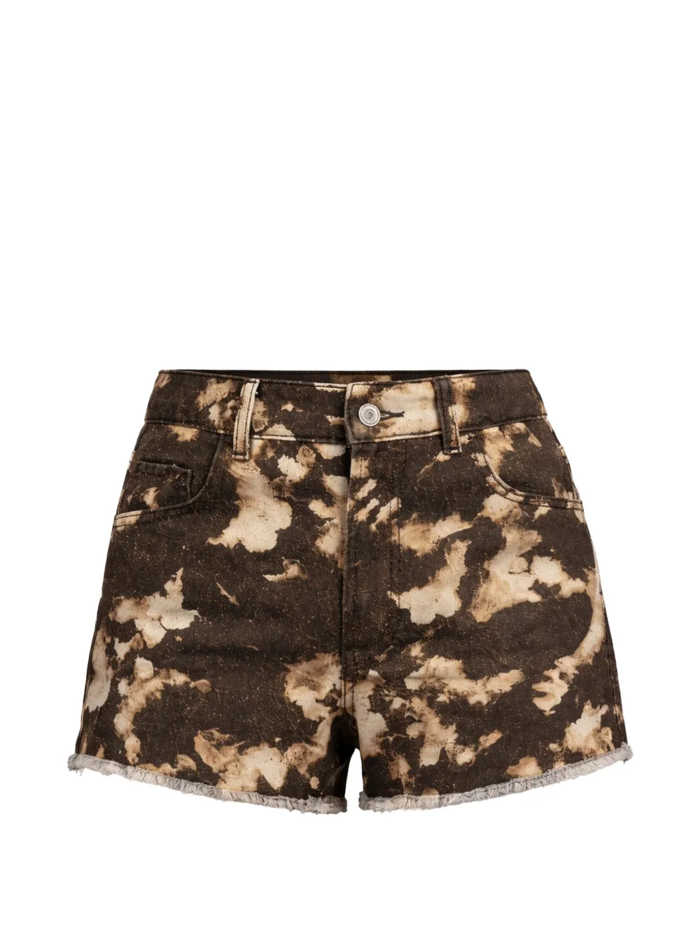 LIU JO bleached frayed denim shorts - Marrone