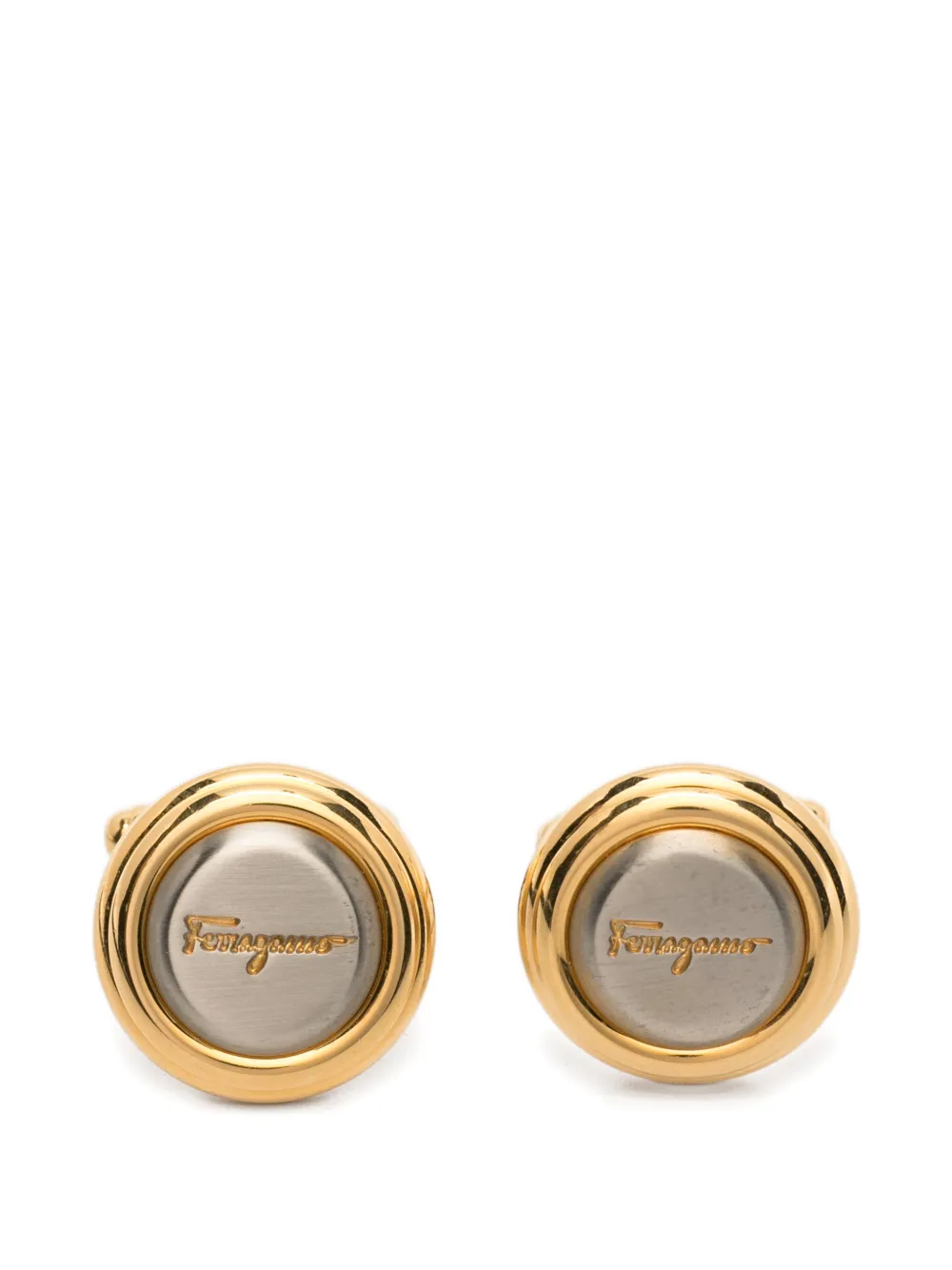 Ferragamo Pre-Owned 1980s logo-engraved cufflinks - Oro
