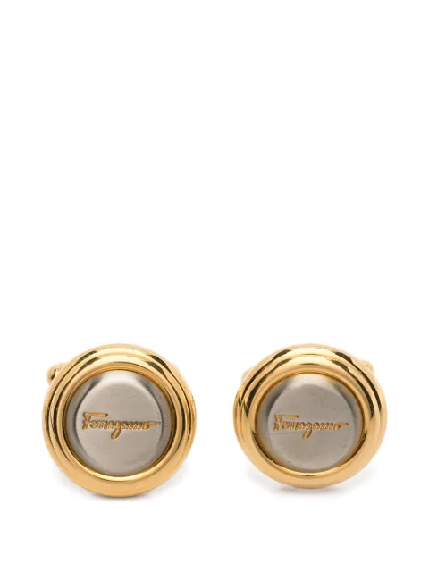 Ferragamo Pre-Owned 1980s logo-engraved cufflinks