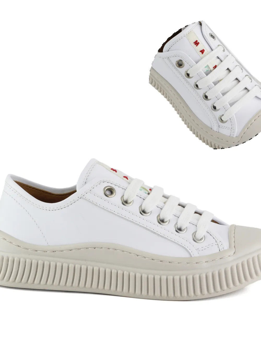 Marni Kids Sneakers met geribbelde zool Wit