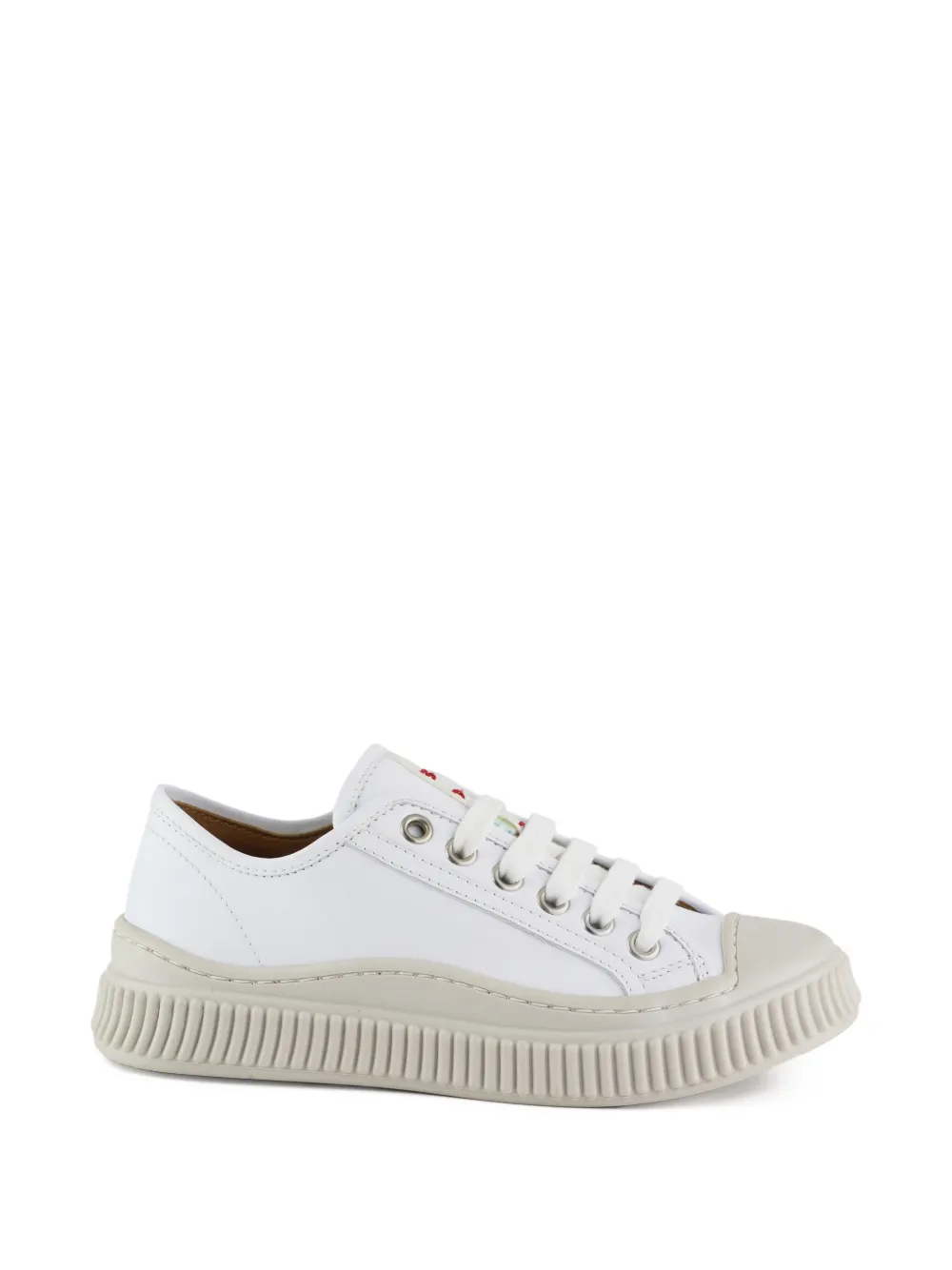 Marni Kids lace-up ridged-sole sneakers - Bianco