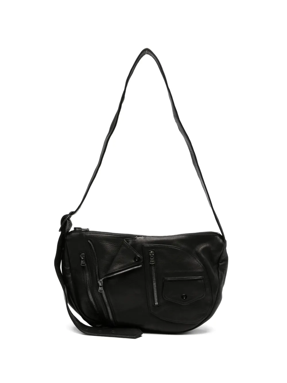 Yohji Yamamoto zip-detail shoulder bag - Nero