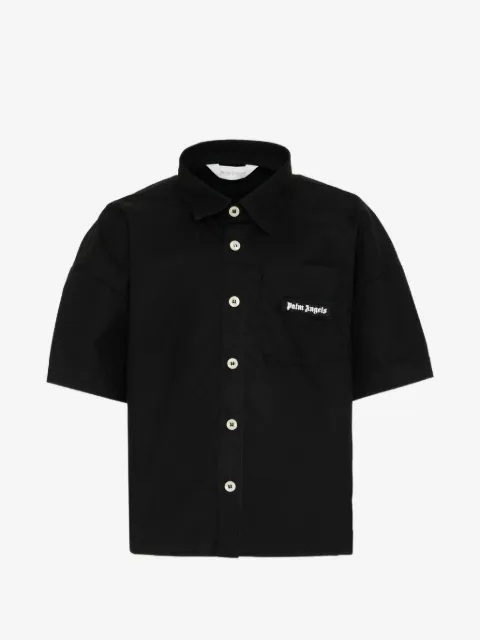 Palm Angels Kids Hemd mit Logo-Patch