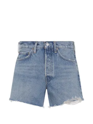 MM6 Maison Margiela ダメージ デニムショートパンツ | ブルー
