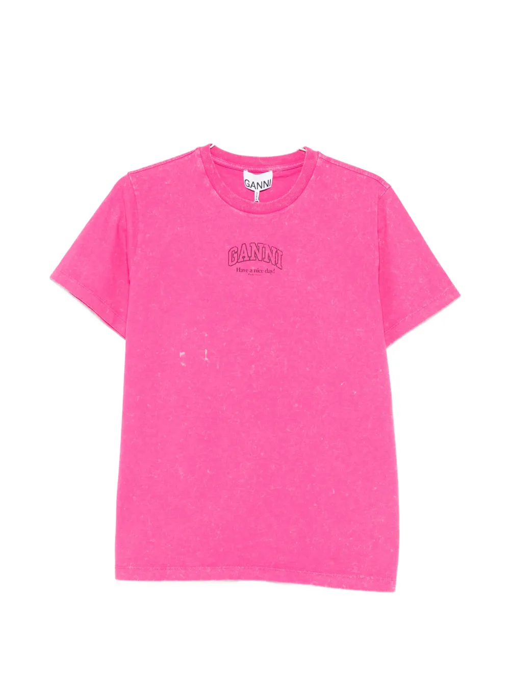 GANNI washed effect T-shirt - Rosa