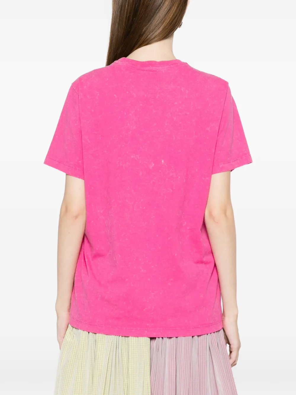 GANNI T-shirt met gewassen effect Roze