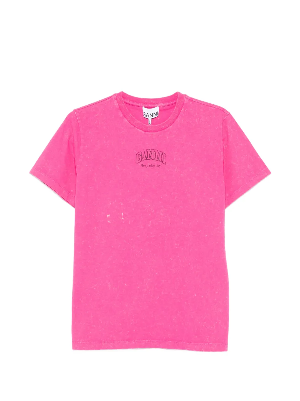 GANNI washed effect T-shirt - Rosa