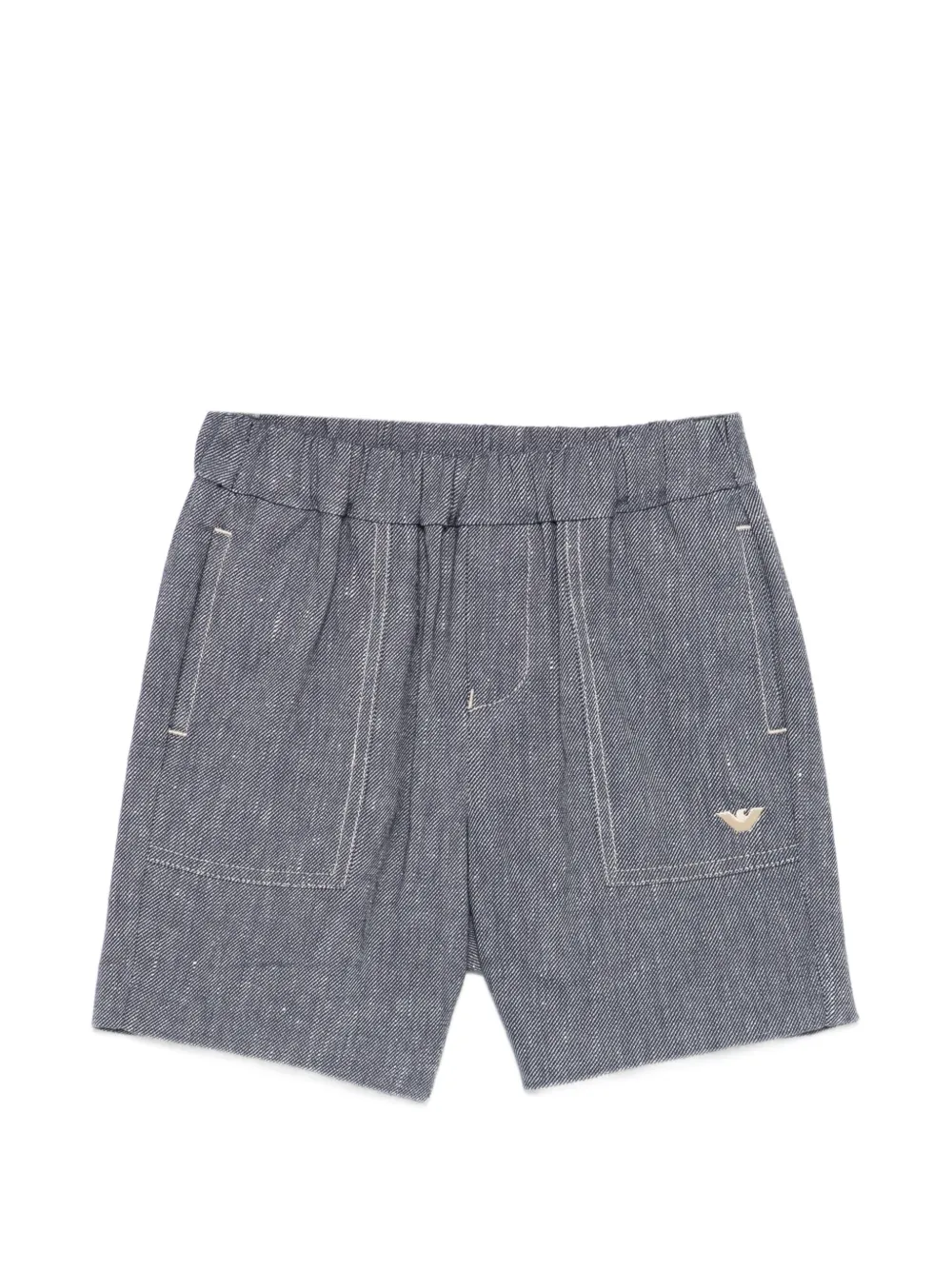 Emporio Armani Kids textured logo shorts - Blu