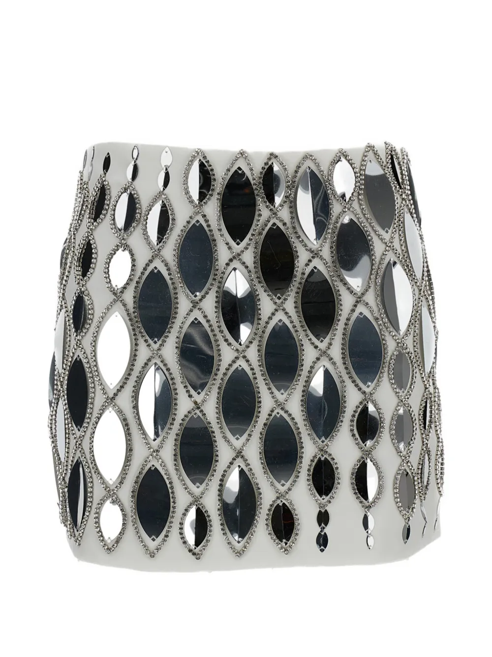 DES PHEMMES Minigonna con cristalli - Bianco