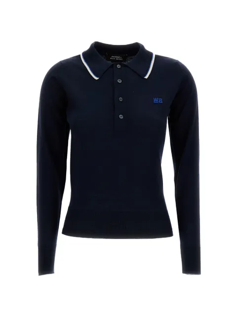 Wales Bonner Henry logo-embroidered contrast-trim sweater