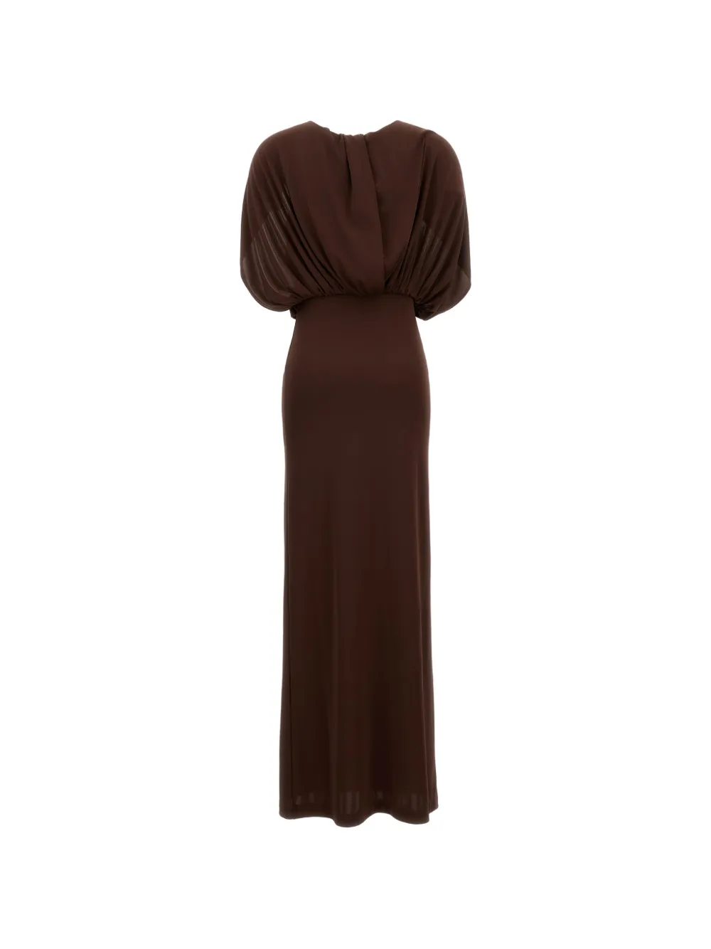 DES PHEMMES draped maxi dress - Marrone