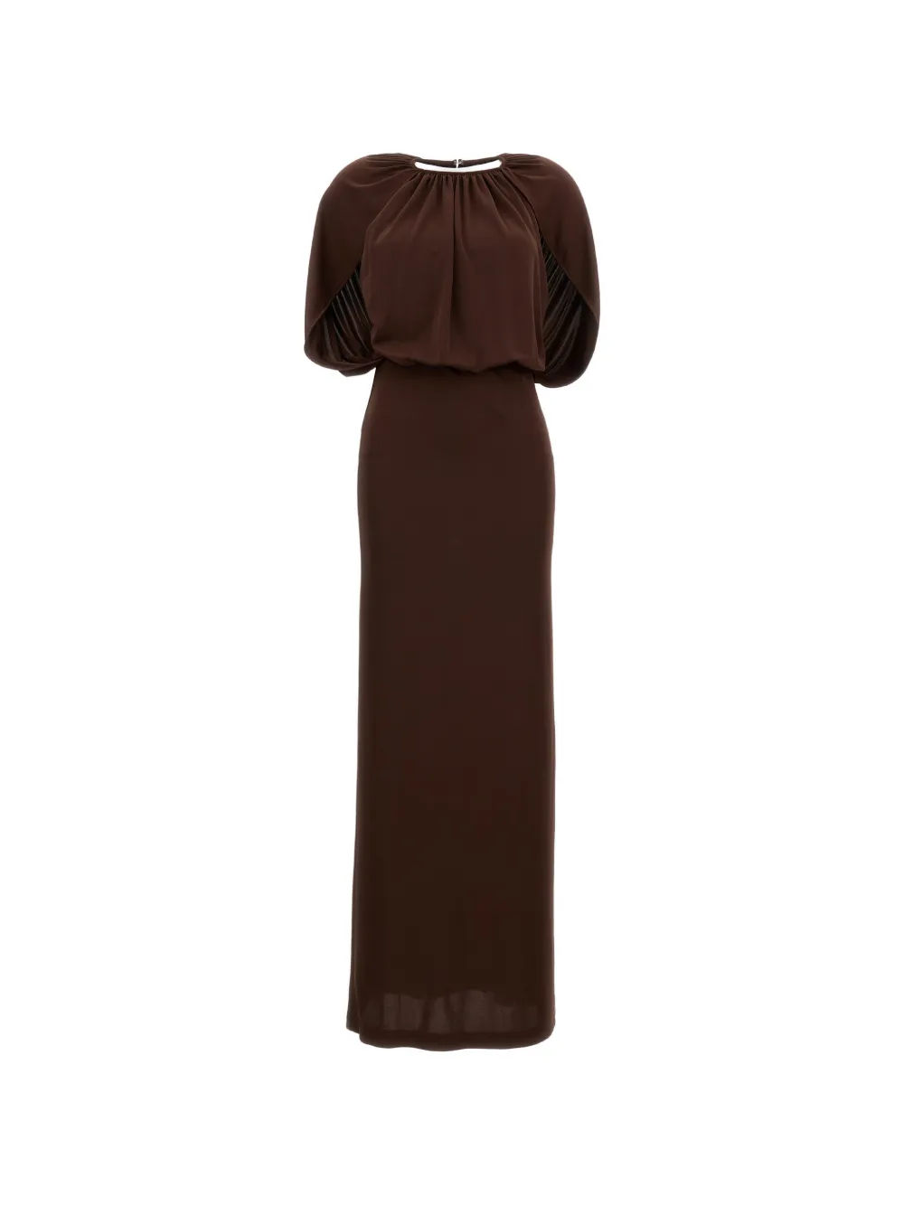 DES PHEMMES draped maxi dress - Marrone