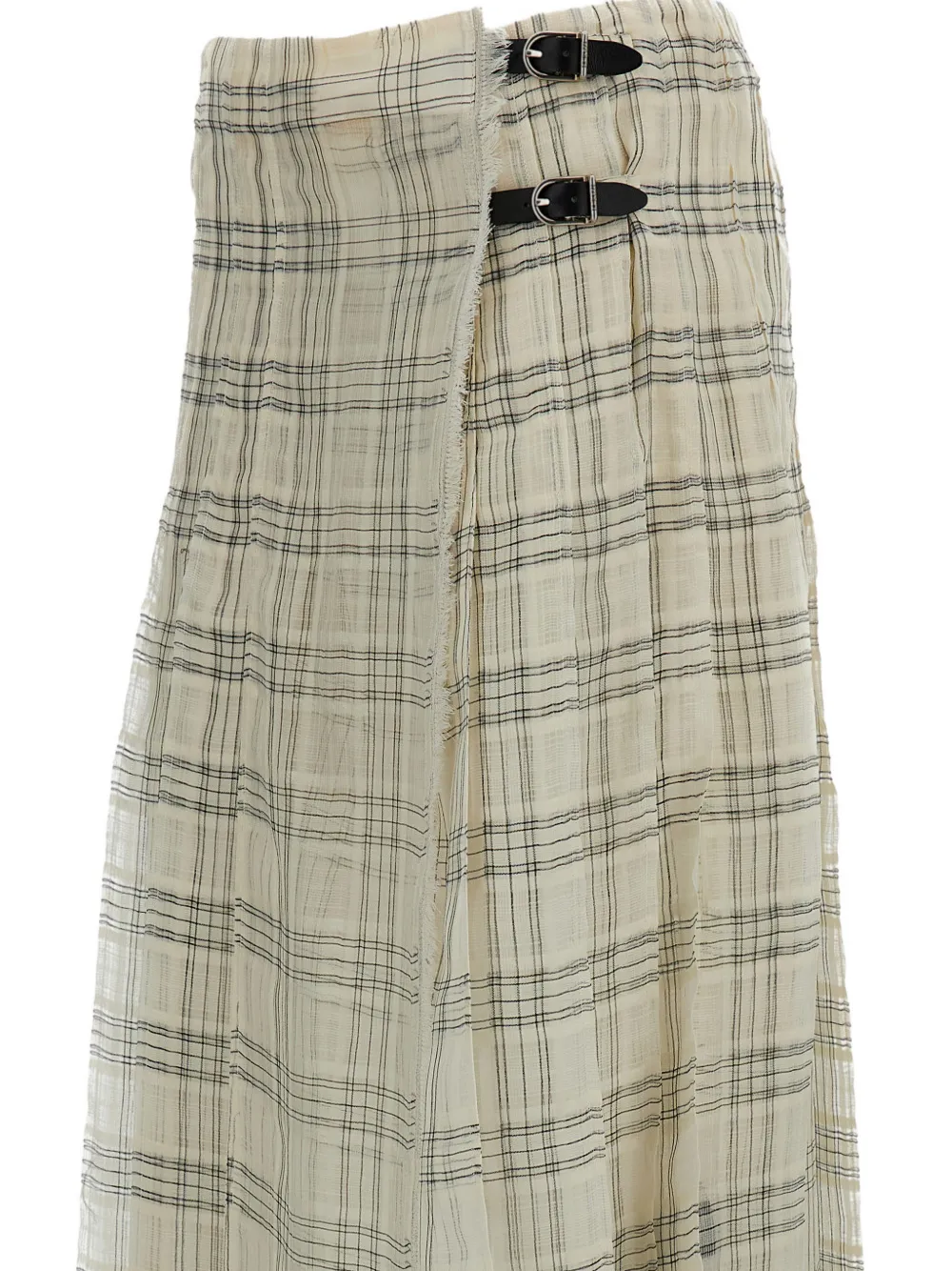  Durazzi Milano Plaid-pattern Midi Skirt - Neutrals 