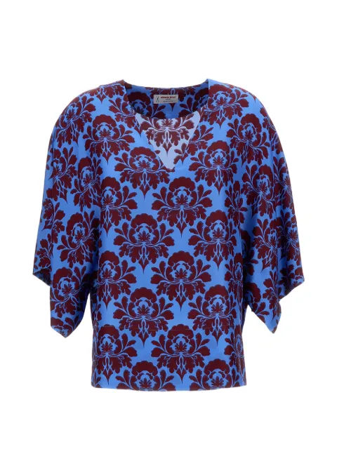 Alberto Biani camisa con cuello redondo y estampado floral