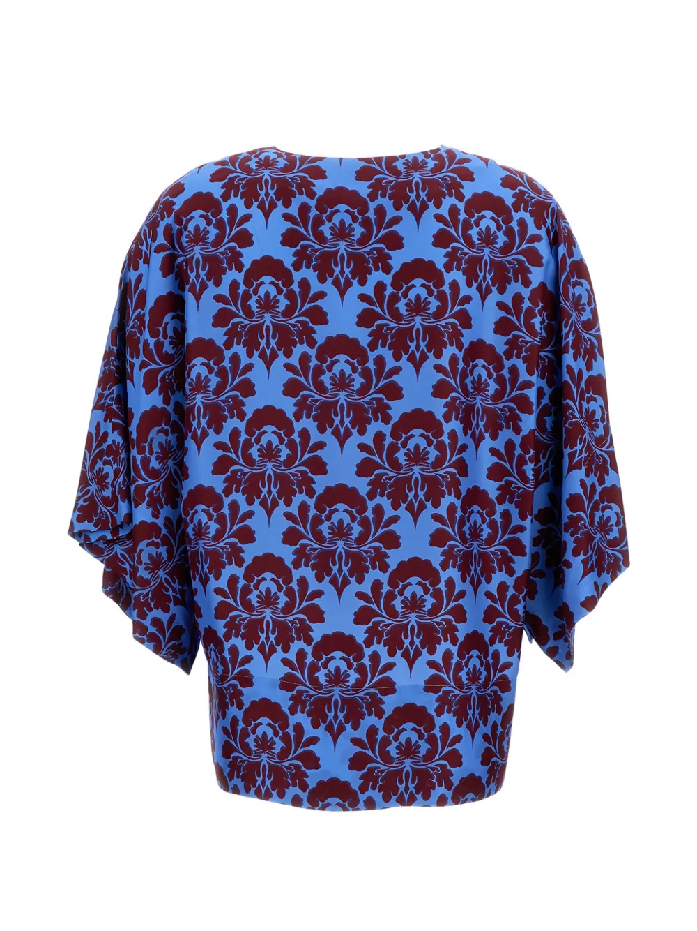 Alberto Biani Blouse met ronde hals en bloemenprint Blauw