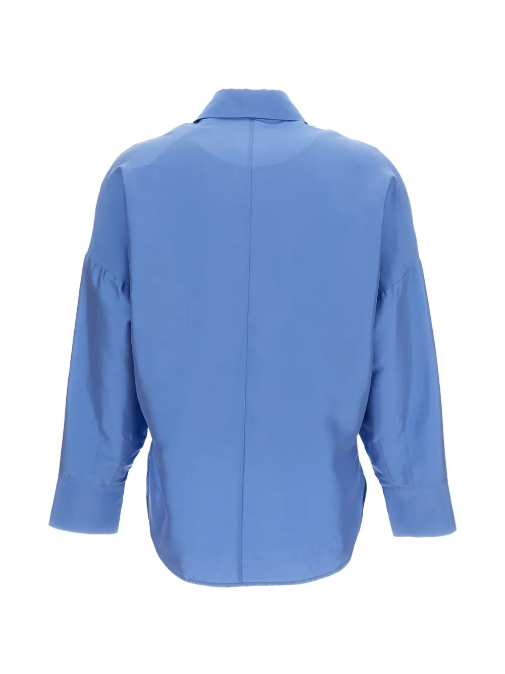 Alberto Biani Blouse met verborgen sluiting aan de voorkant en lange mouwen Blauw