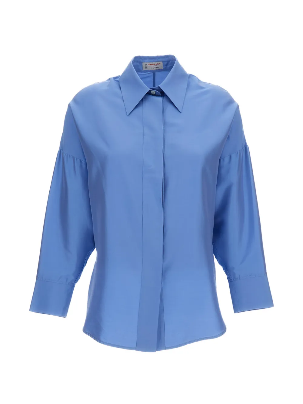Alberto Biani concealed-front-fastening long-sleeve shirt - Blu
