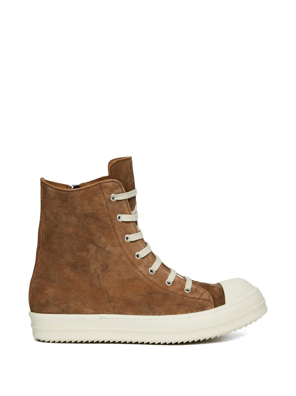 Rick Owens lace-up zip sneakers - Marrone