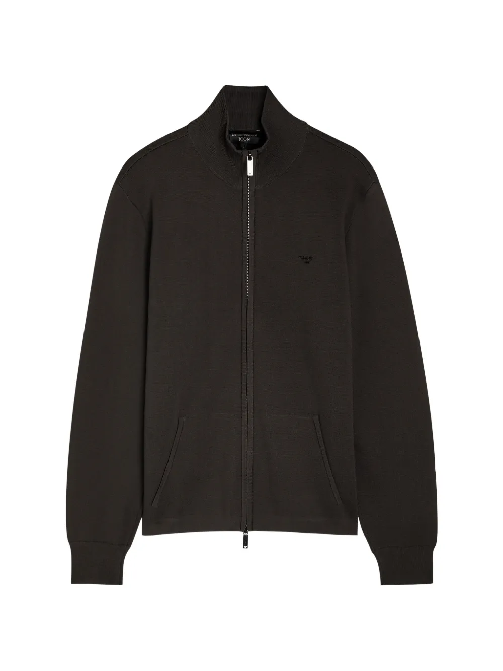 Emporio Armani zip-up cardigan - Schwarz