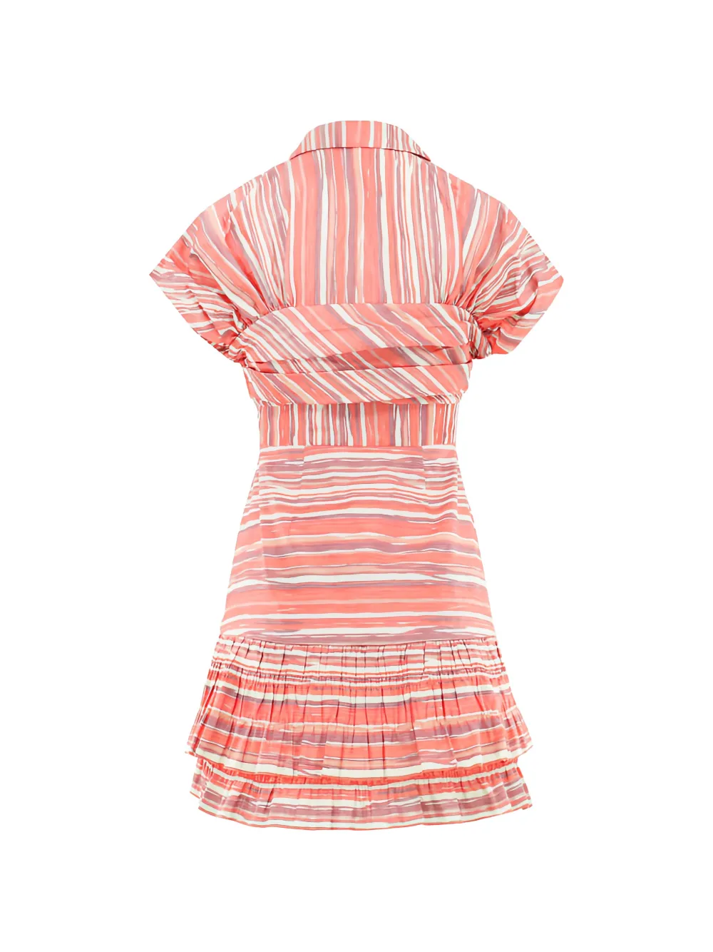  Alexis Lara Striped Ruffled Dress - Orange 