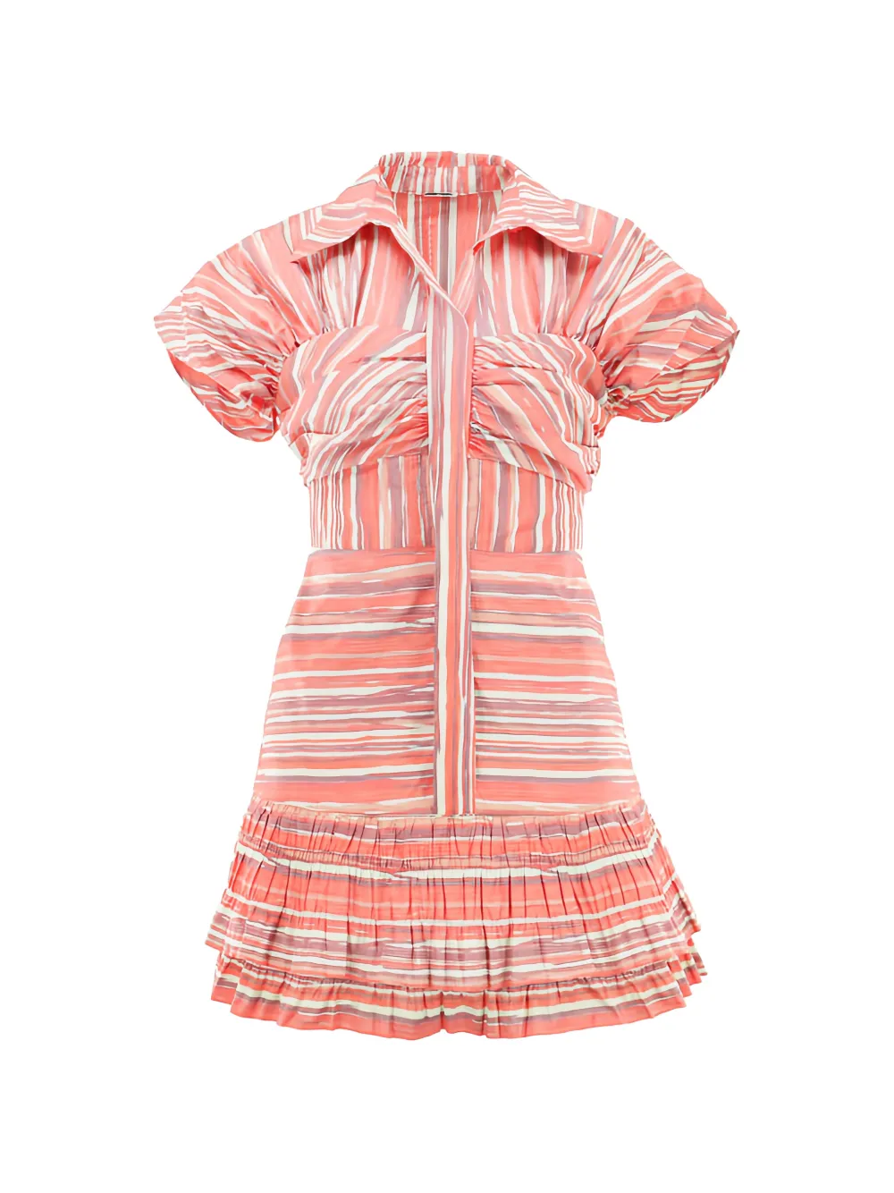 Alexis Lara striped ruffled dress - Arancione