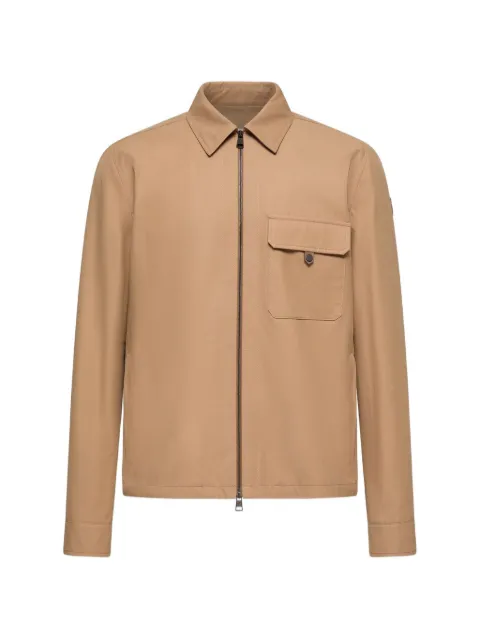 Moncler leather logo cotton blend shirt