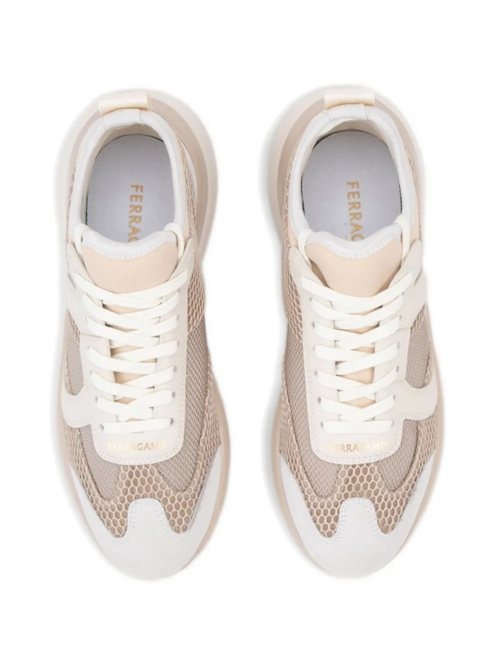 Ferragamo Sneakers met net detail Beige