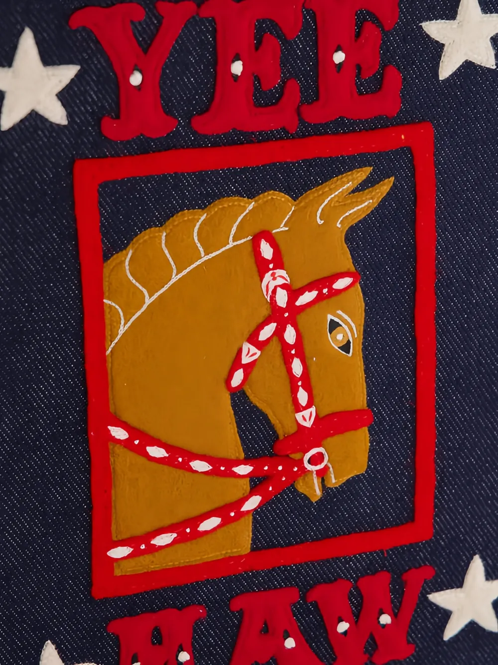 Olympia Le-Tan Yee-Haw Book clutch met borduurwerk Blauw