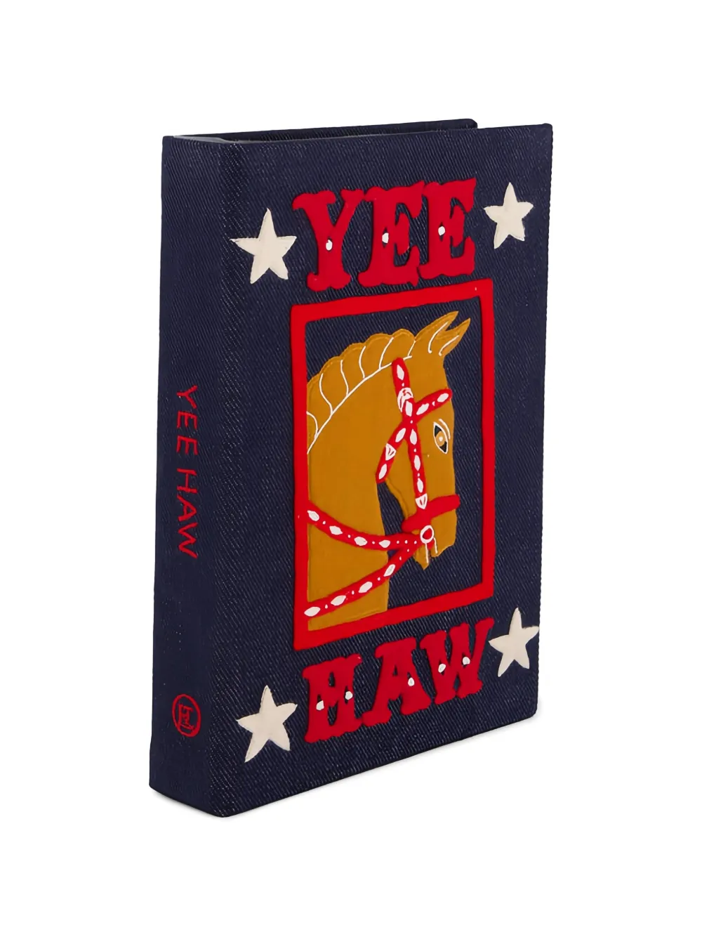 Olympia Le-Tan Yee-Haw Book clutch met borduurwerk Blauw