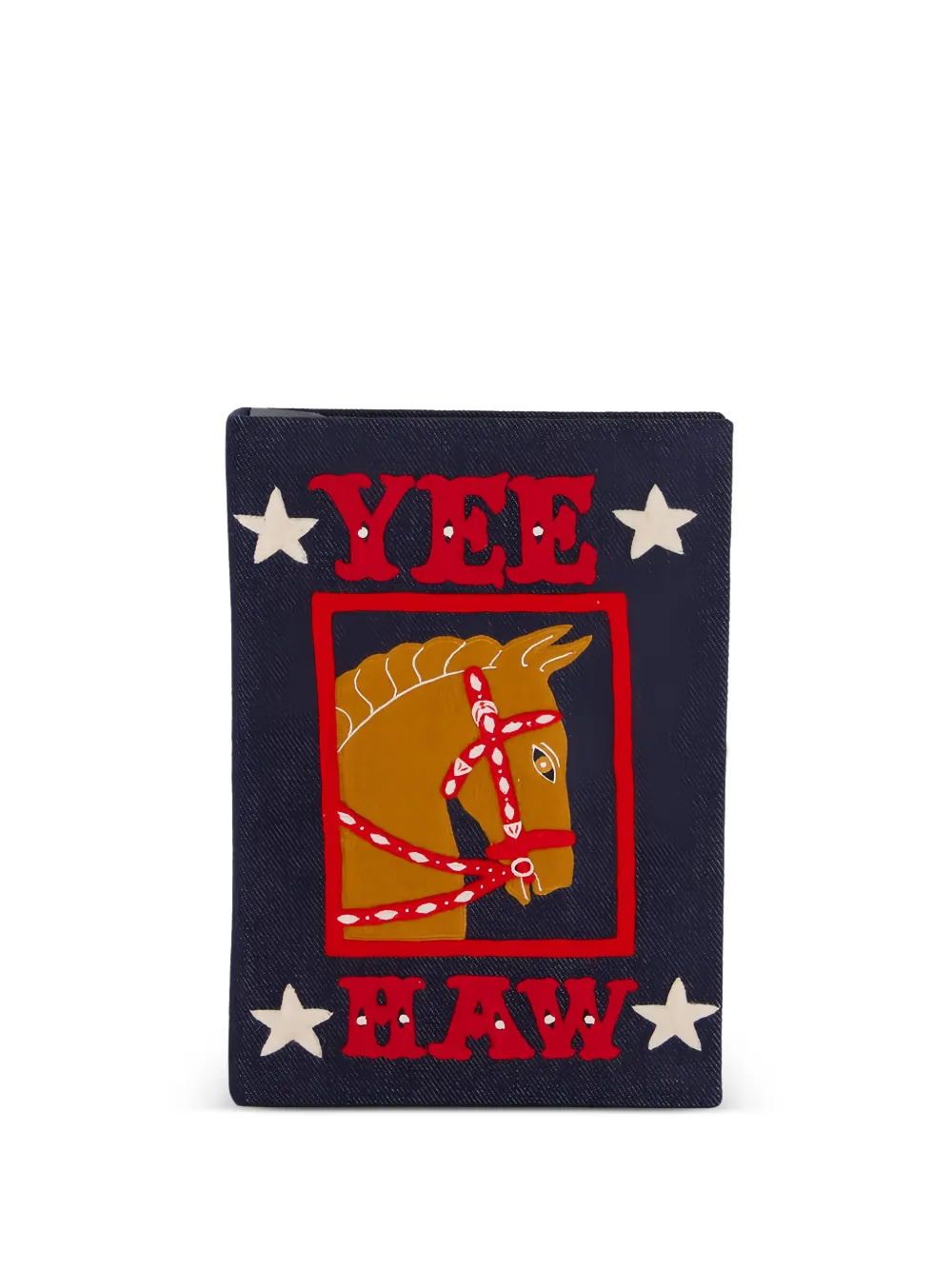Olympia Le-Tan Clutch Yee-Haw Book con ricamo - Blu