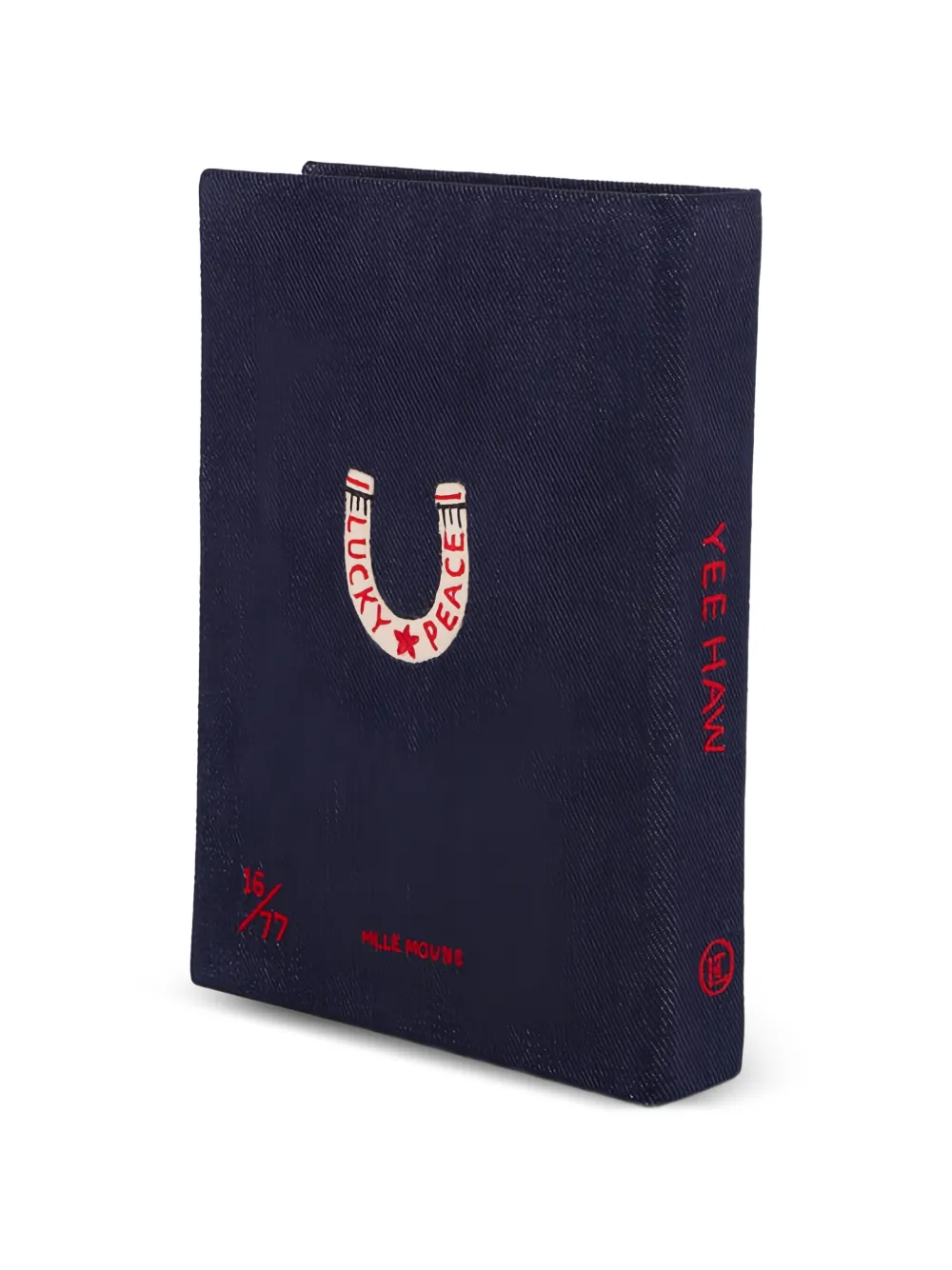 Olympia Le-Tan Yee-Haw Book clutch met borduurwerk Blauw