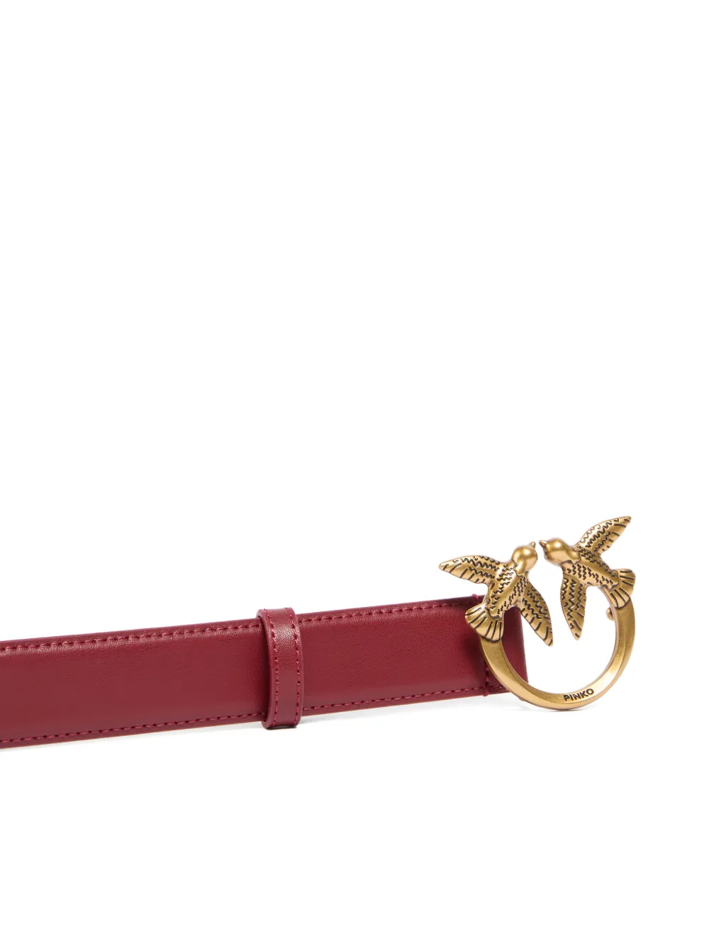 PINKO Love Birds leren riem (3 cm) Rood