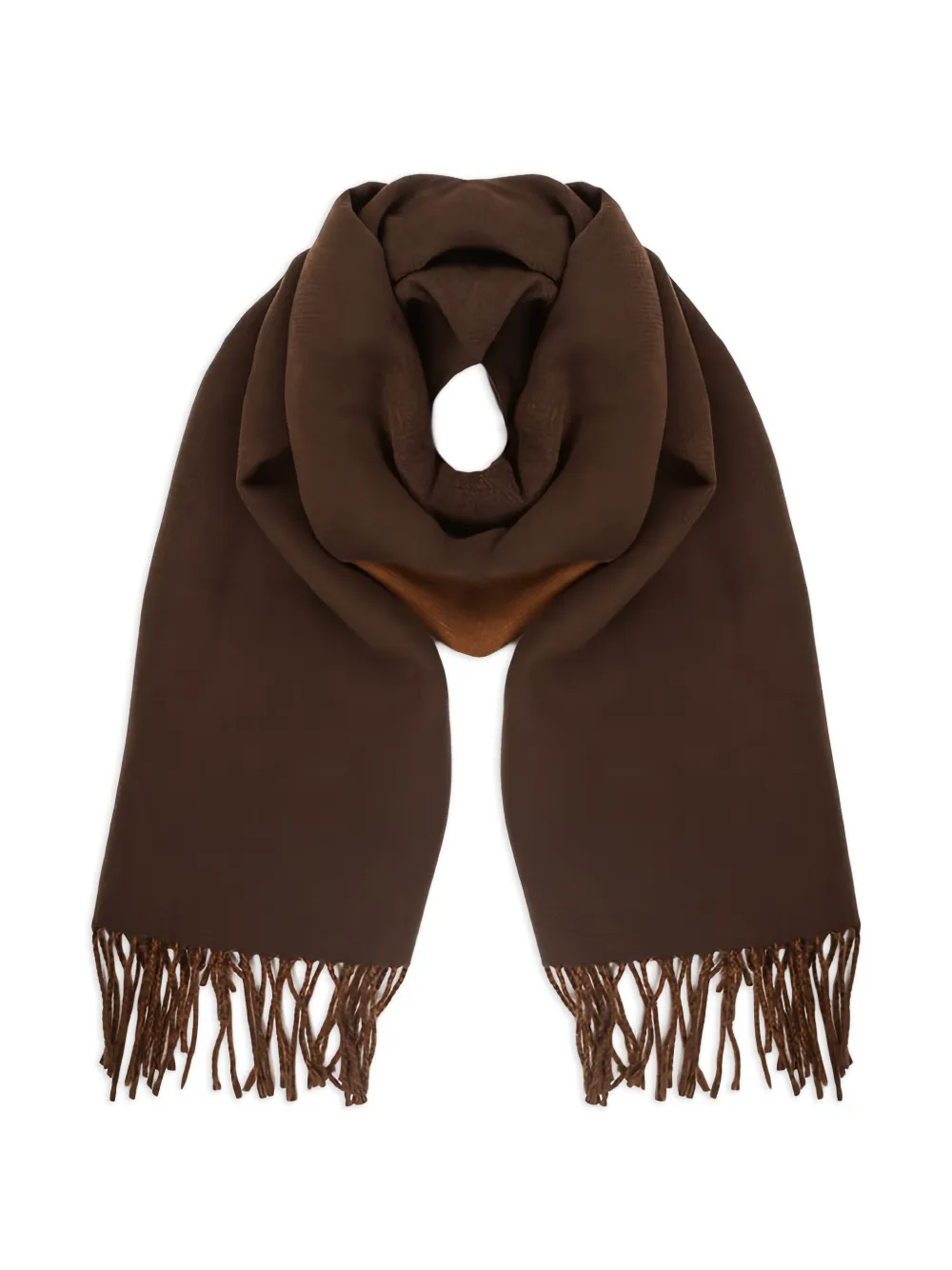 GOIA fringed scarf - Marrone
