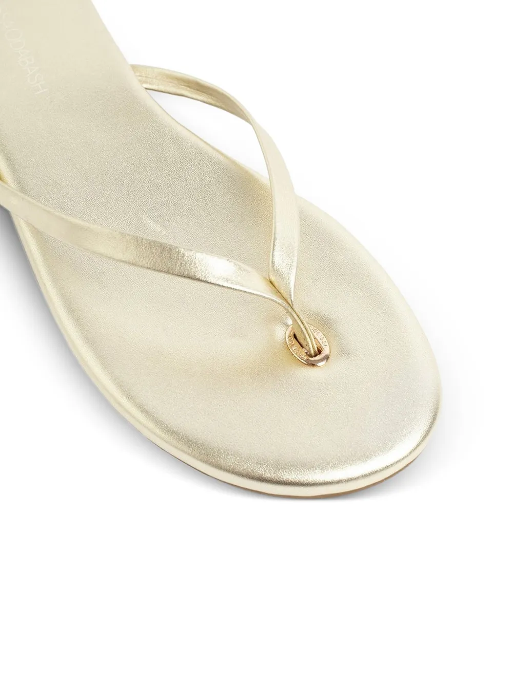  Melissa Odabash Logo-detail Flip Flops - Gold 
