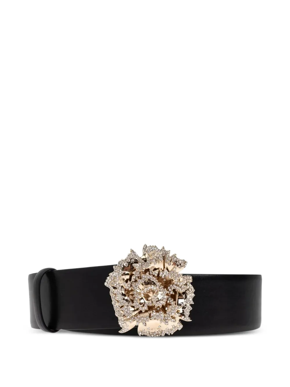 Alexander McQueen floral-buckle belt - Nero