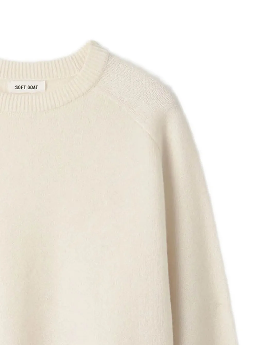  Soft Goat Boyfriend Ribbed Sweater - Neutrals 