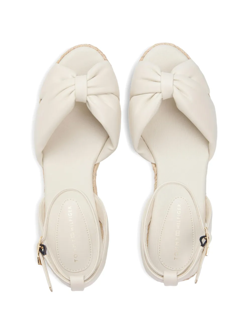 Tommy Hilfiger Sandalen met sleehak en strikdetail Wit