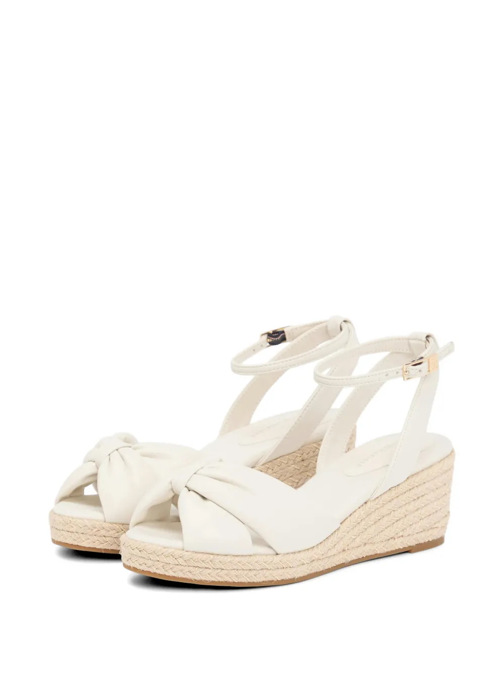 Tommy Hilfiger Sandalen met sleehak en strikdetail Wit
