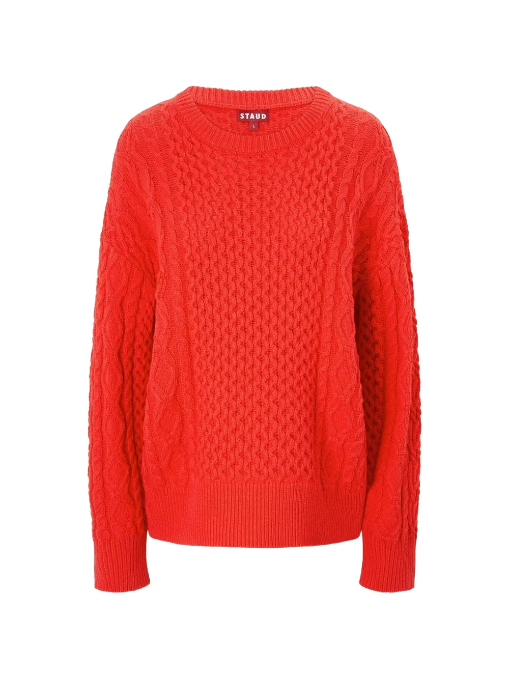 STAUD Tracy cable-knit sweater - Rosso