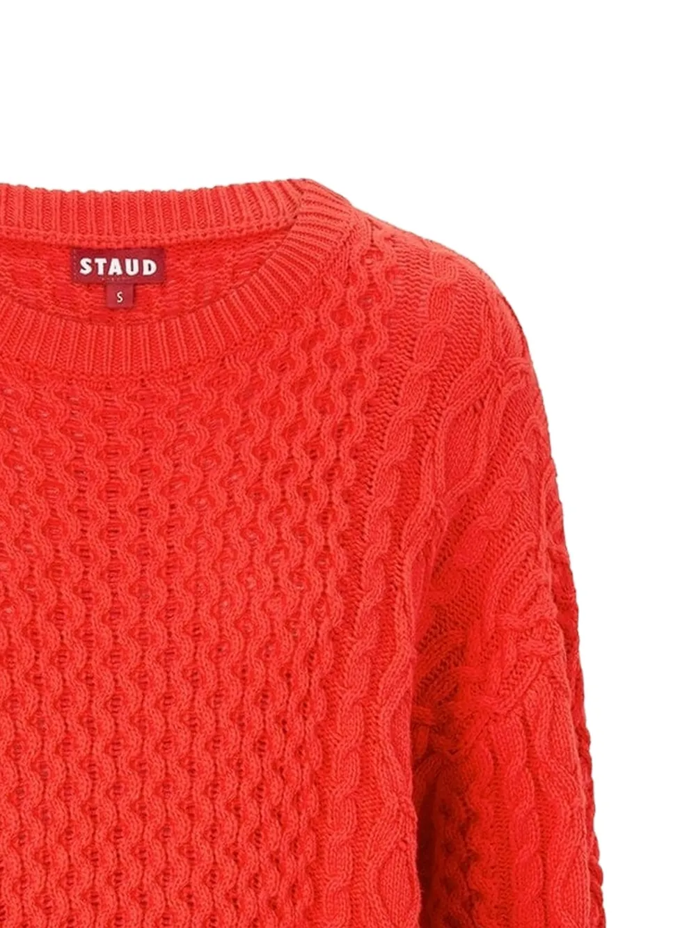 STAUD Tracy kabelgebreide trui Rood