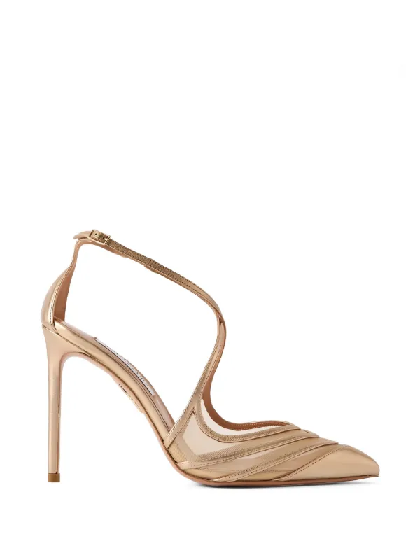 Aquazzura T-strap Leather Pumps in Pink