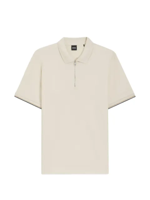 BOSS playera tipo polo de piqué