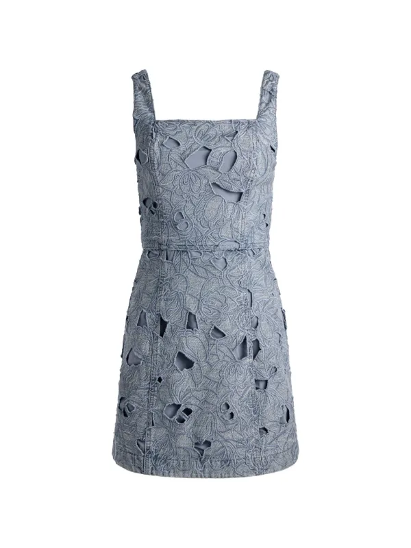 alice and olivia blue and white dress mini by Alice & Olivia tie accent Alice & Olivia Blue/White Maxi