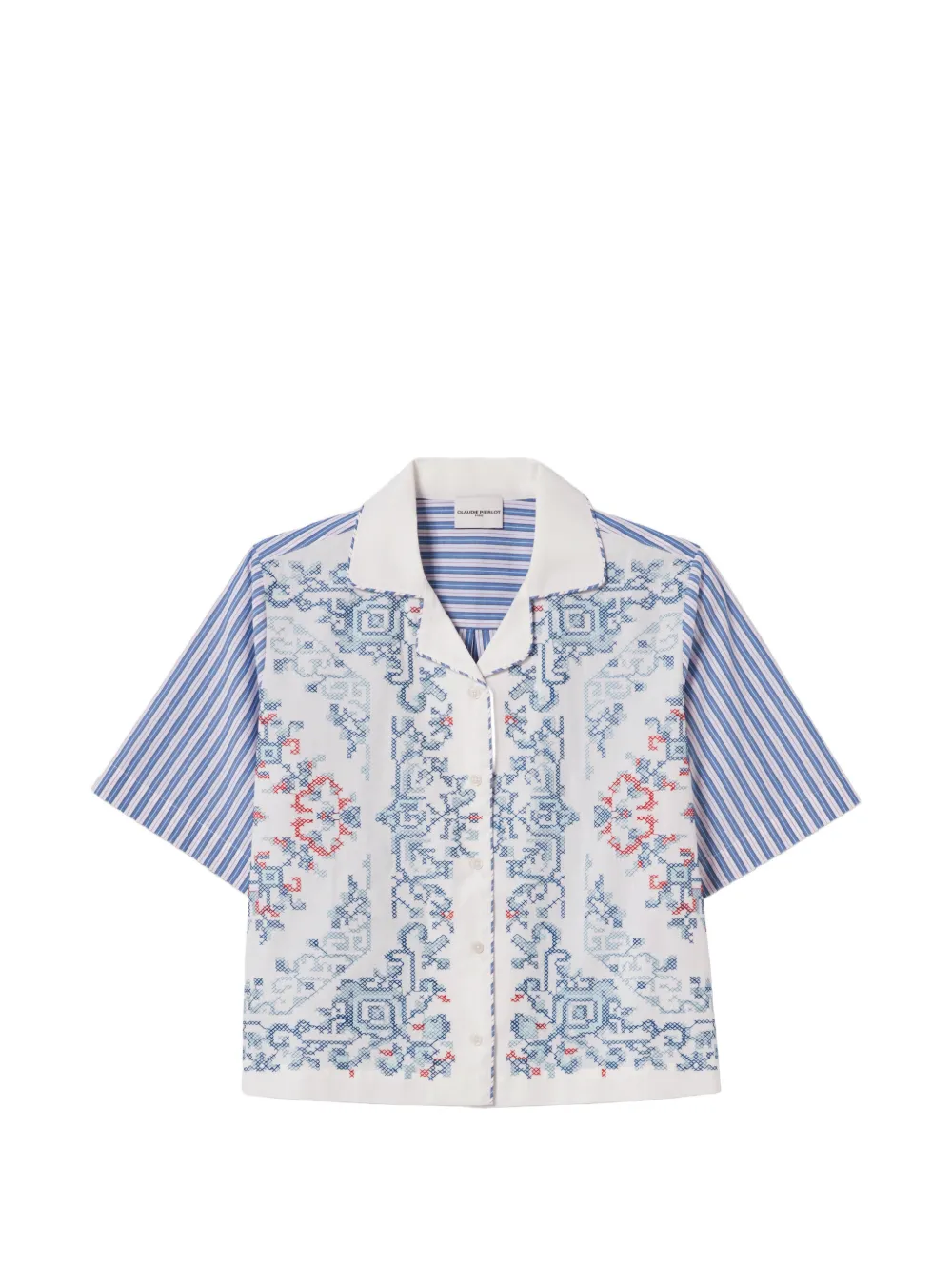 Claudie Pierlot Camicia a righe in cotone - Bianco