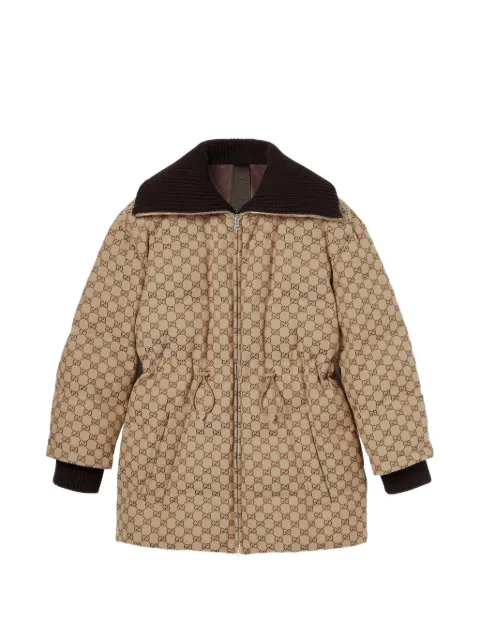 Gucci chamarra capitonada de lona GG