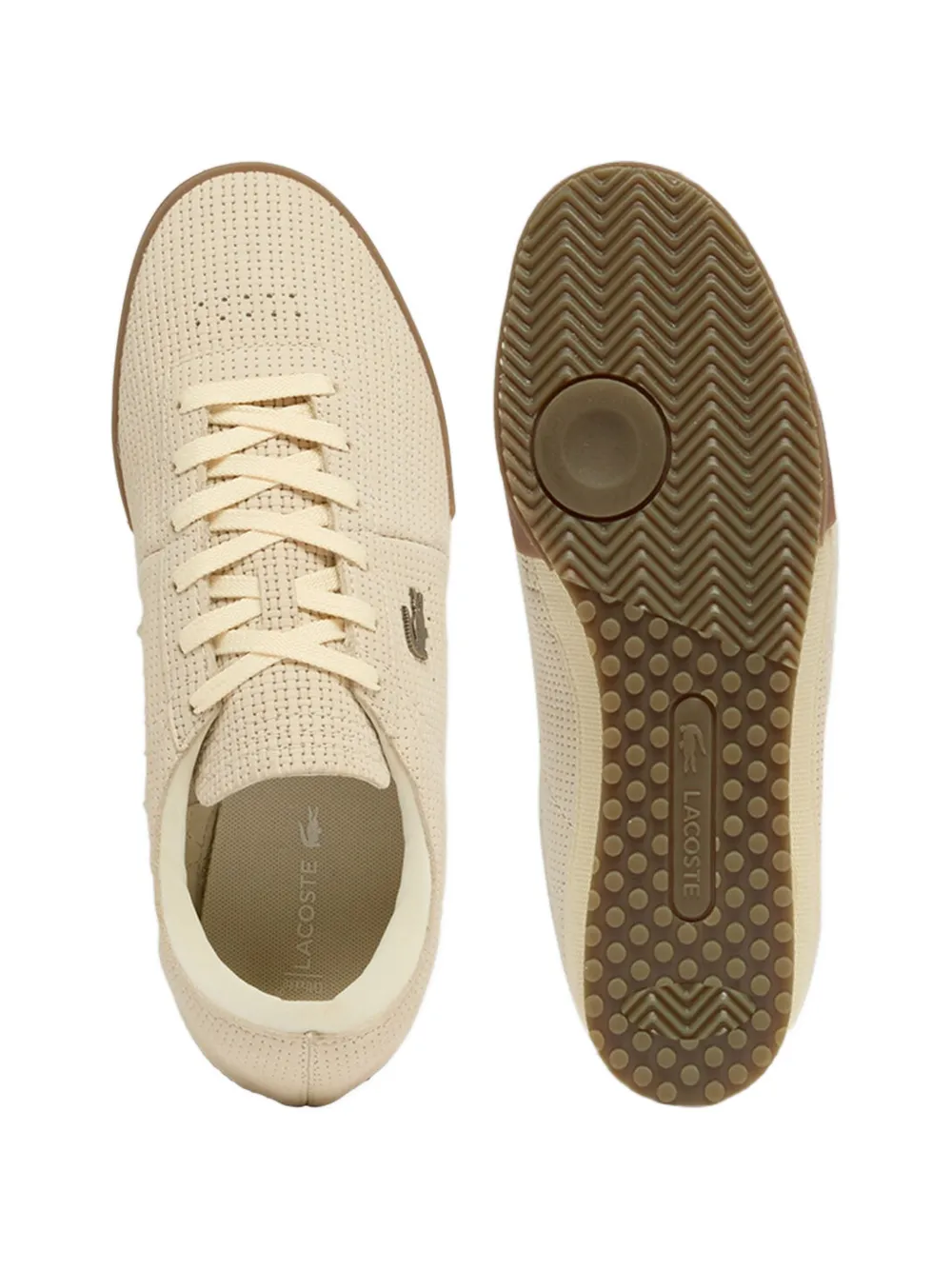 Lacoste Sneakers met geperforeerd logo Beige