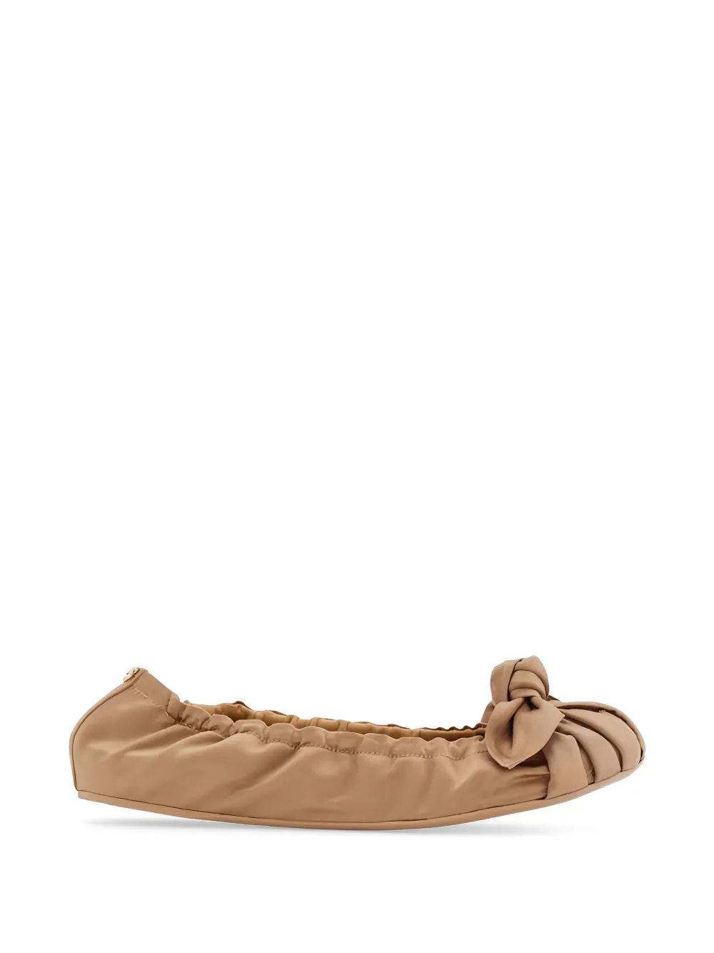 Ferragamo Bow Gathered Ballet Flats In Neutral