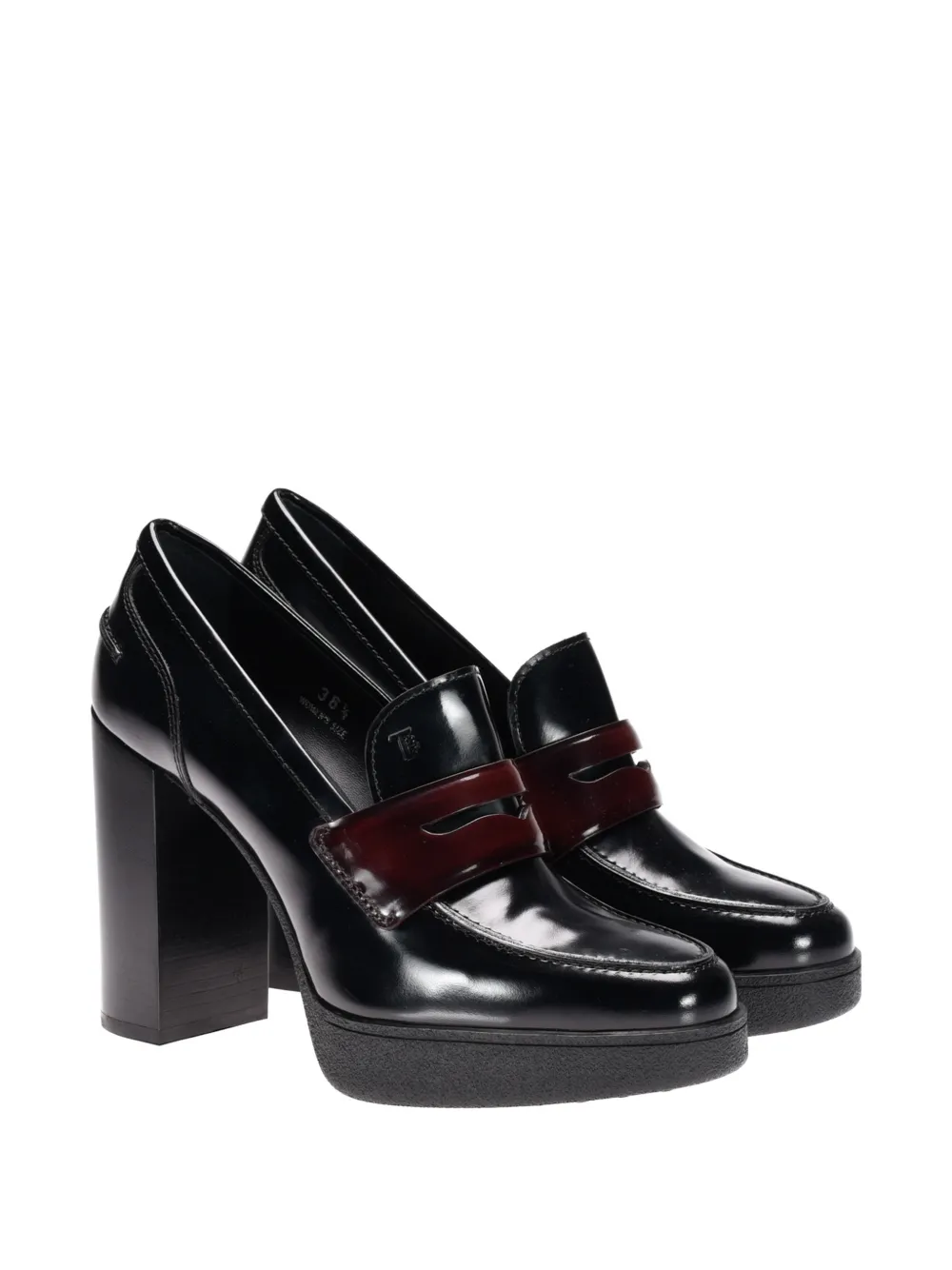 Tod's platform strap loafers Zwart